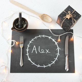 Not On The High Street Chalkboard Christmas Dinner Placemat Sheets