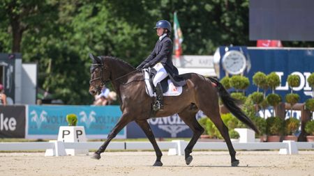 British rider Emma Thomas pictured at Luhm&uuml;hlen Horse Trials with her horse The Buzz Factor