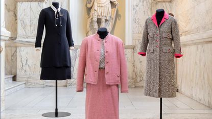 First look at Gabrielle Chanel. Fashion Manifesto at the V&A with mannequins wearing Chanel