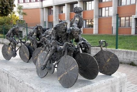 Outside the Fausto Coppi museum