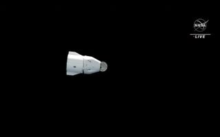 SpaceX's robotic Dragon cargo capsule leaves the International Space Station on Jan. 9, 2023. The spacecraft splashed down off the coast of Florida two days later.