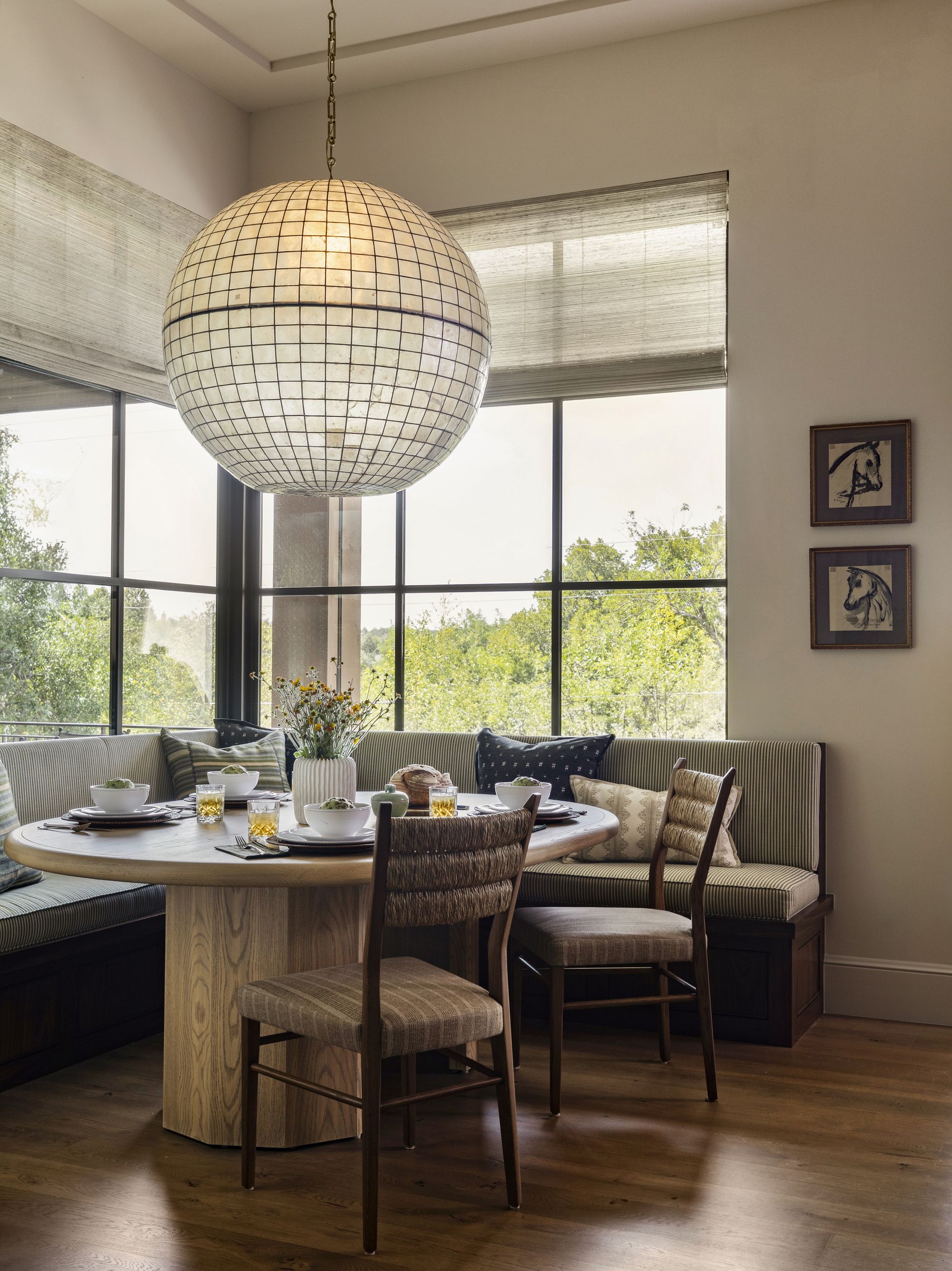 breakfast nook with banquette seating