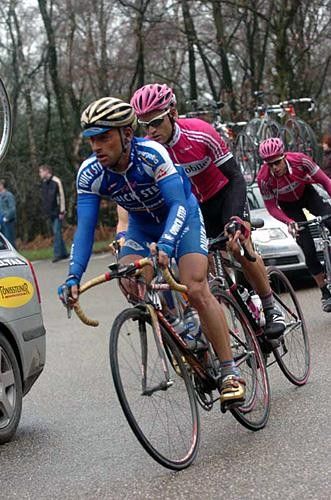 Olympic champion Paolo Bettini (Quick.Step) closely watched by T-Mobile