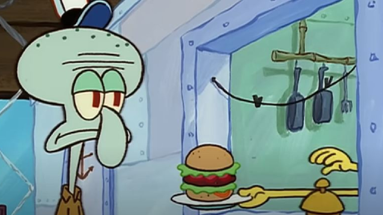 The krabby patty in Spongebob.