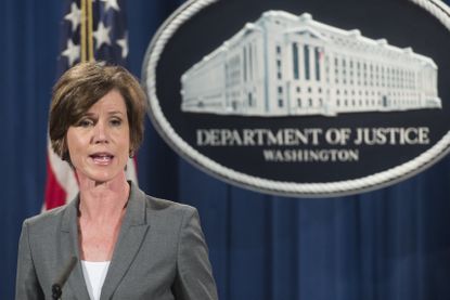 Former acting Attorney General Sally Yates during a press conference