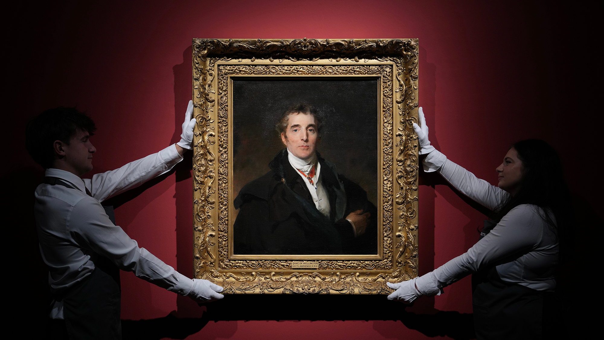 A portrait of the Duke of Wellington by Sir Thomas Lawrence is displayed at Christie's auction house in London, United Kingdom. The painting is estimated to sell for &amp;pound;8&amp;ndash;12 million (US$10.7&amp;ndash;16.0 million)