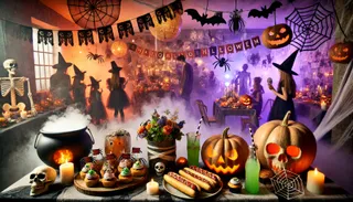 AI image of Halloween party