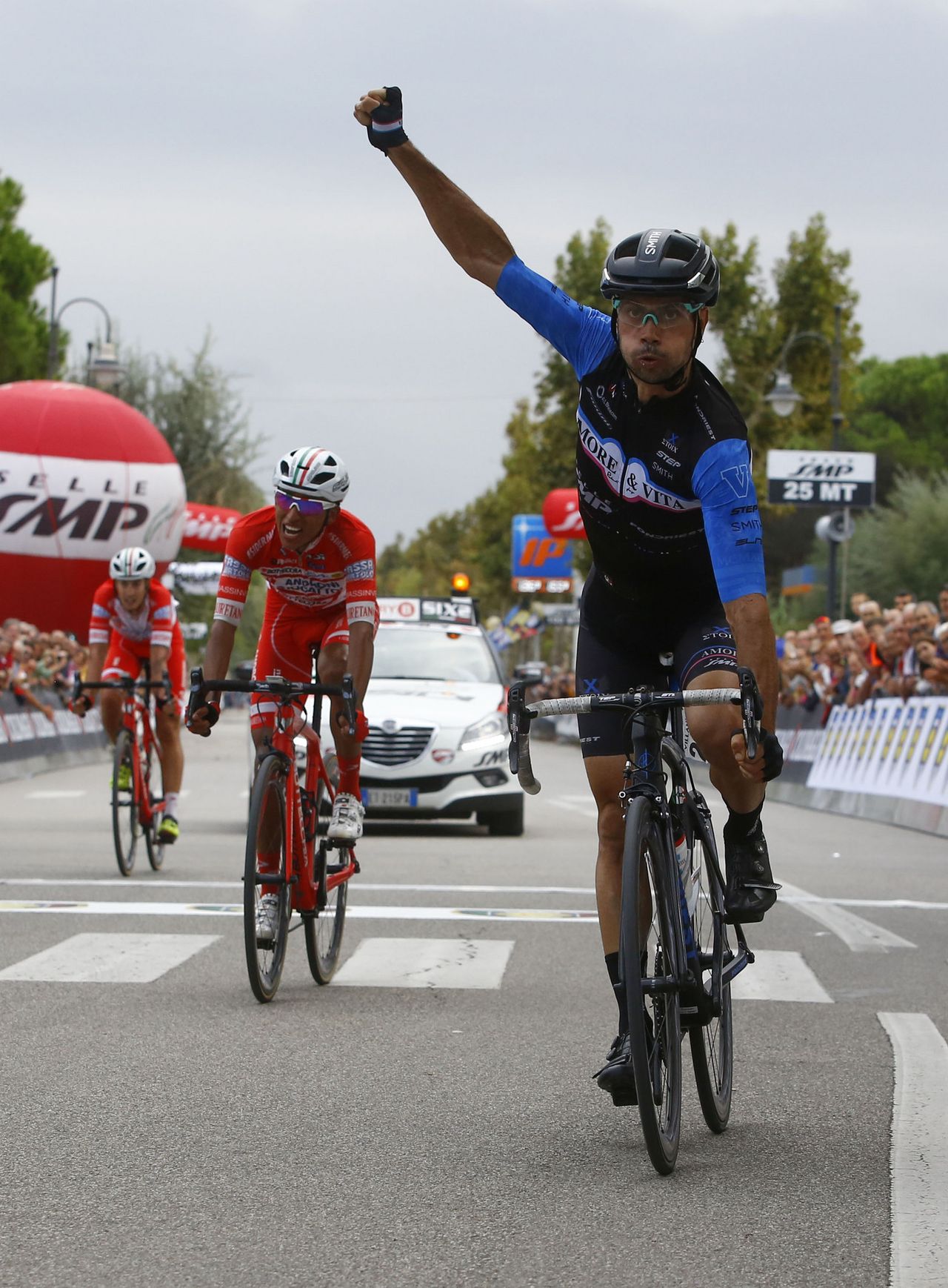 Marco Zamparella celebrates his victory