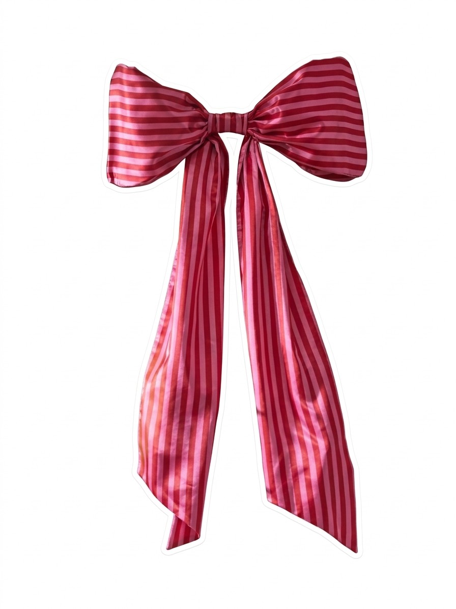 Anthropologie, Striped Satin Bow Tree Topper