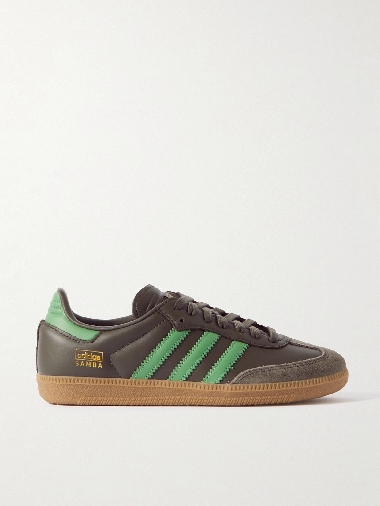 Samba OG suede-trimmed leather sneakers