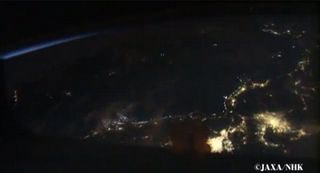 Screenshot of video showing a night view of Japan as seen from the International Space Station taken with the SS-HDTV camera.