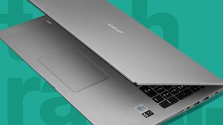 best 17-inch laptop against a blue-green TechRadar background