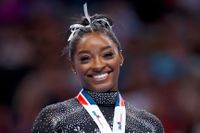 How to watch the U.S. Olympic Team Trial Special. Pictured: Simone Biles at the 2023 U.S. Gymnastics Championships at SAP Center on August 27, 2023 in San Jose, California