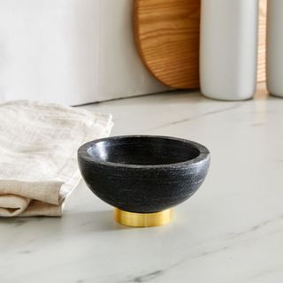 Marble and brass dip bowls
