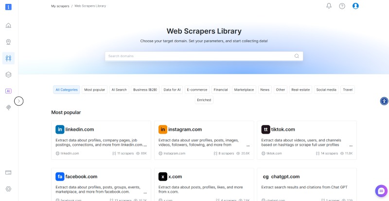 Bright Data web scrapers library