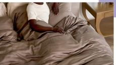 Cozy Earth sale sheets in shade Mocha Mousse