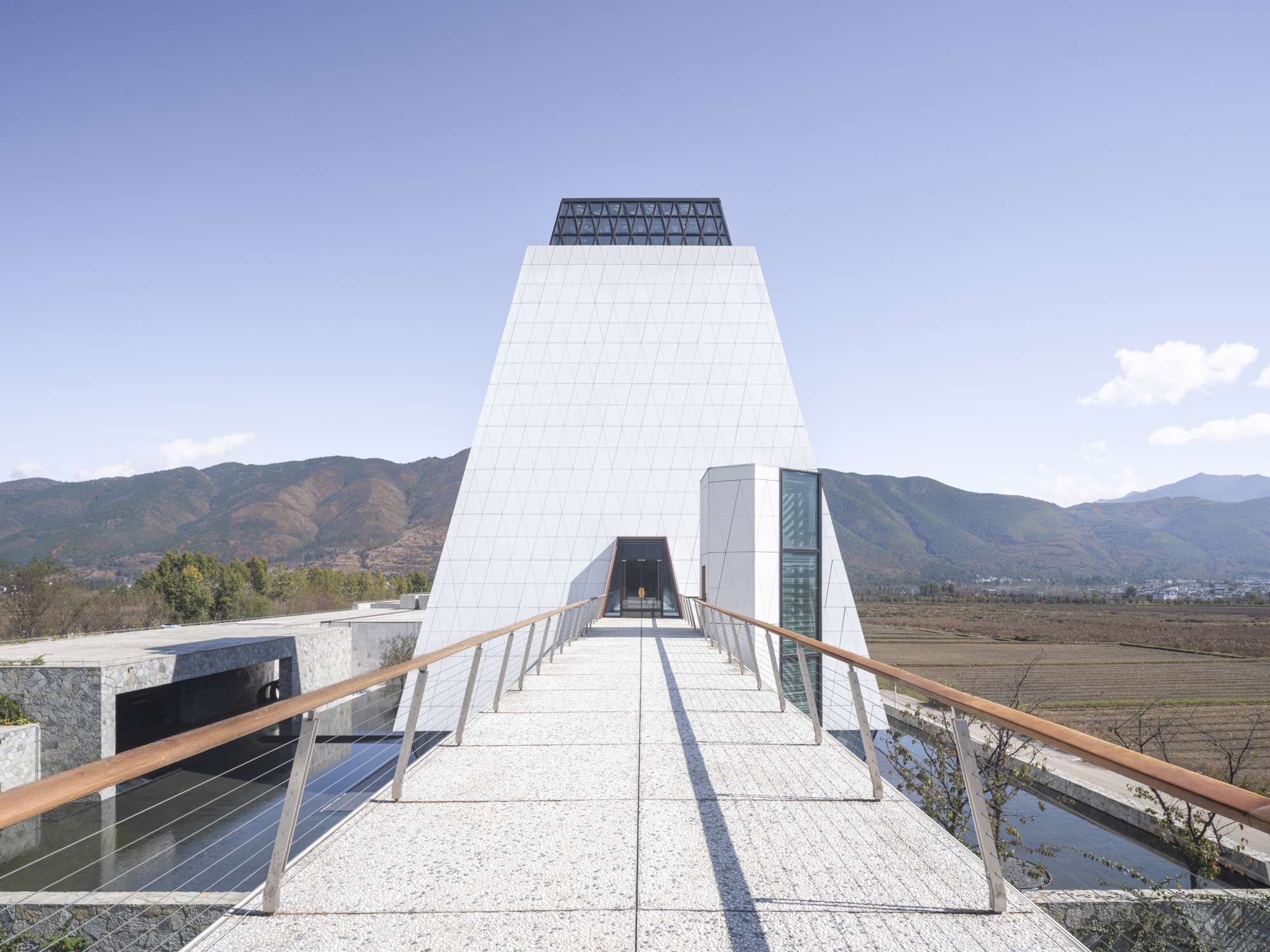 Diageo distillery, a group of buildings looking abstractly geometric