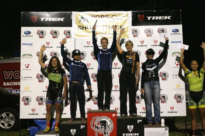 The WORS short track women's podium