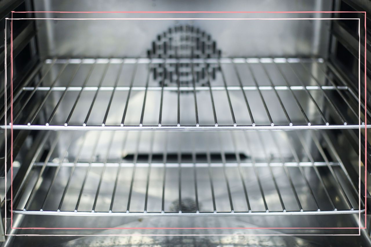 Oven racks inside an oven