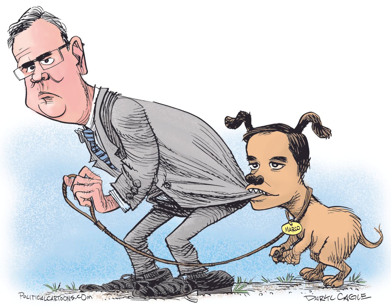 Political cartoon U.S. Jeb Bush Marco Rubio 2016