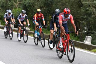 NAPLES ITALY MAY 11 Amanuel Ghebreigzabhier of Eritrea and Team Trek Segafredo competes during the 106th Giro dItalia 2023 Stage 6 a 162km stage from Naples to Naples UCIWT on May 11 2023 in Naples Italy Photo by Tim de WaeleGetty Images