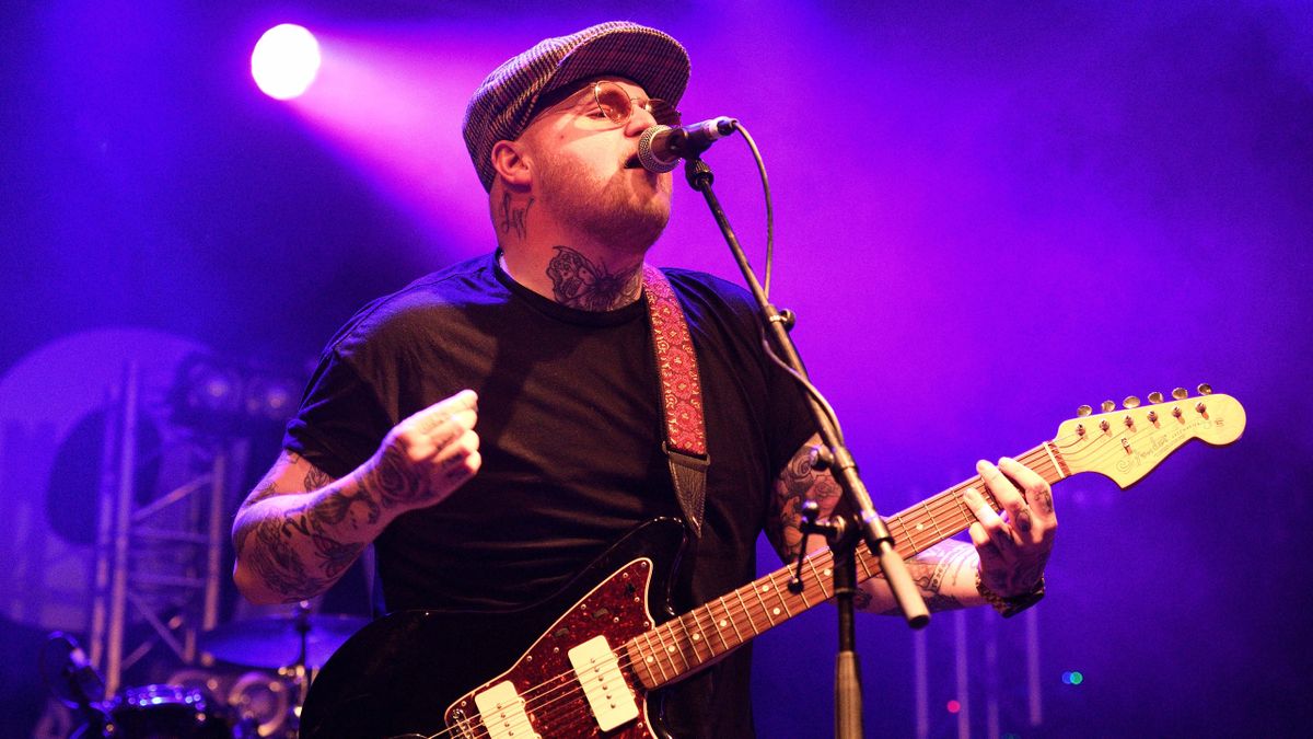 Thom Rylance of The Lottery Winners performs on stage at the Electric Ballroom on December 10, 2022 in London, England