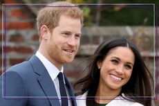 Prince Harry and Meghan Markle smile together during an official photocall to announce their engagement at The Sunken Gardens at Kensington Palace on November 27, 2017 in London, England. 