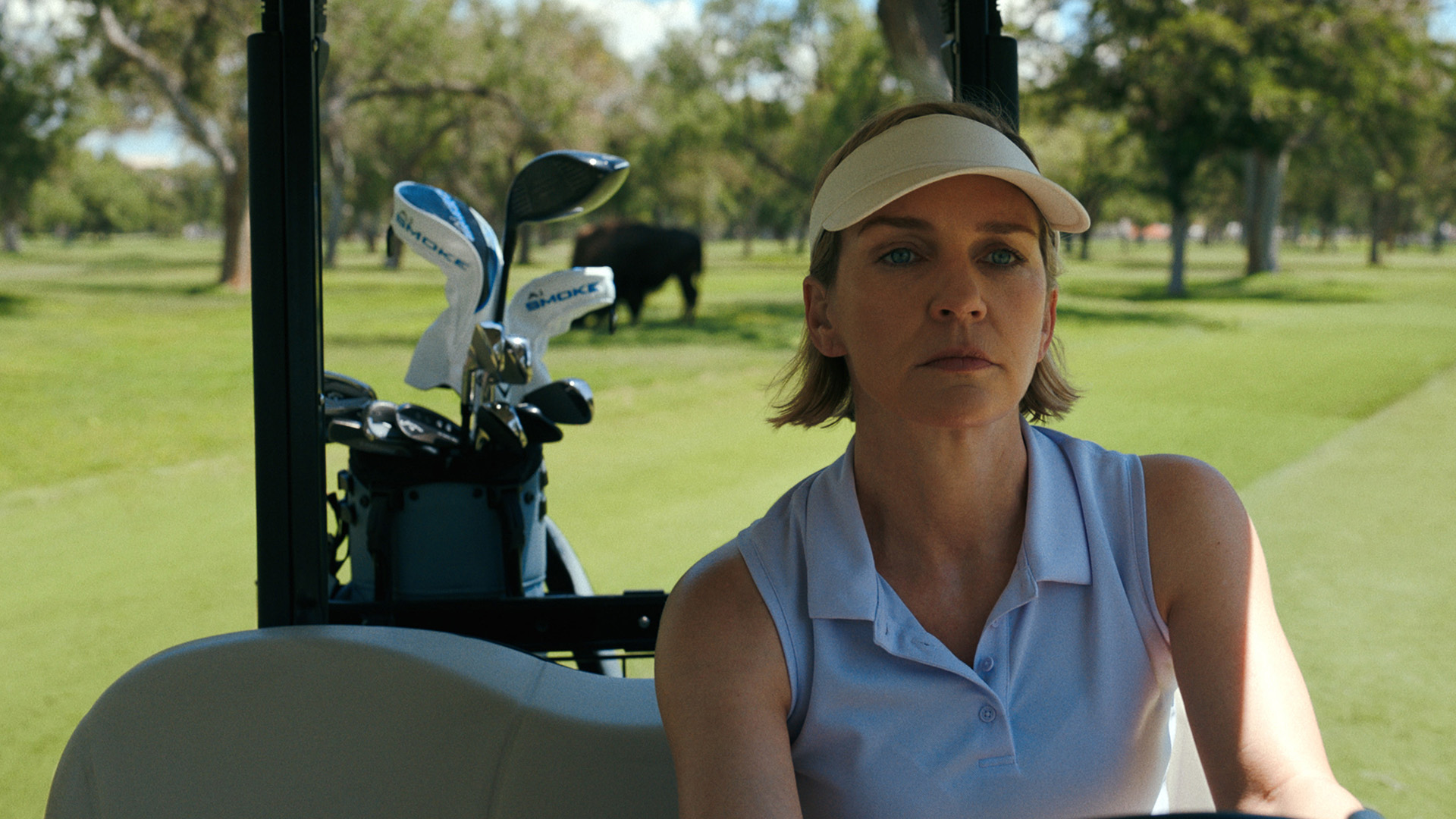 Rhea Seehorn as Carol in Pluribus.