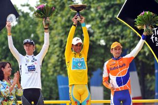 Andy Schleck, Alberto Contador, Denis Menchov, Tour de France 2010, stage 20