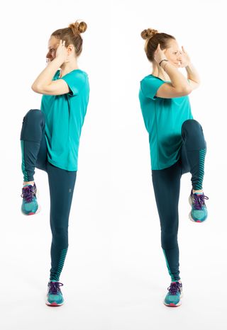 Leg raise and arm combo pregnancy exercise
