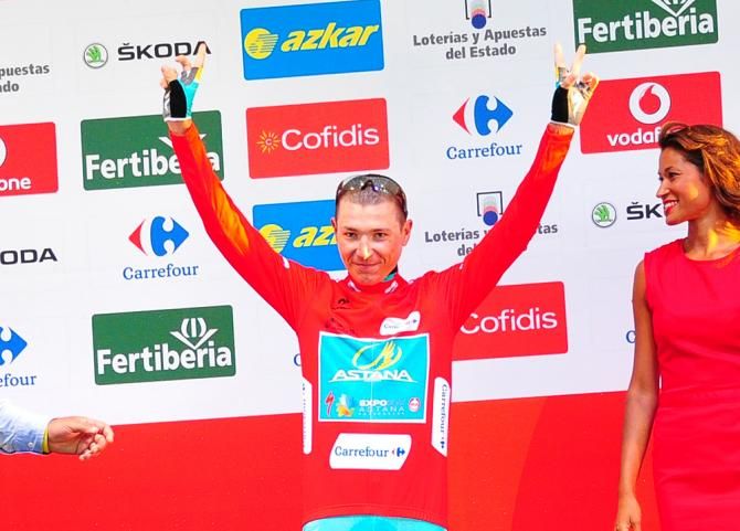 Janez Brajkovic (Astana) in the red Vuelta leader's jersey