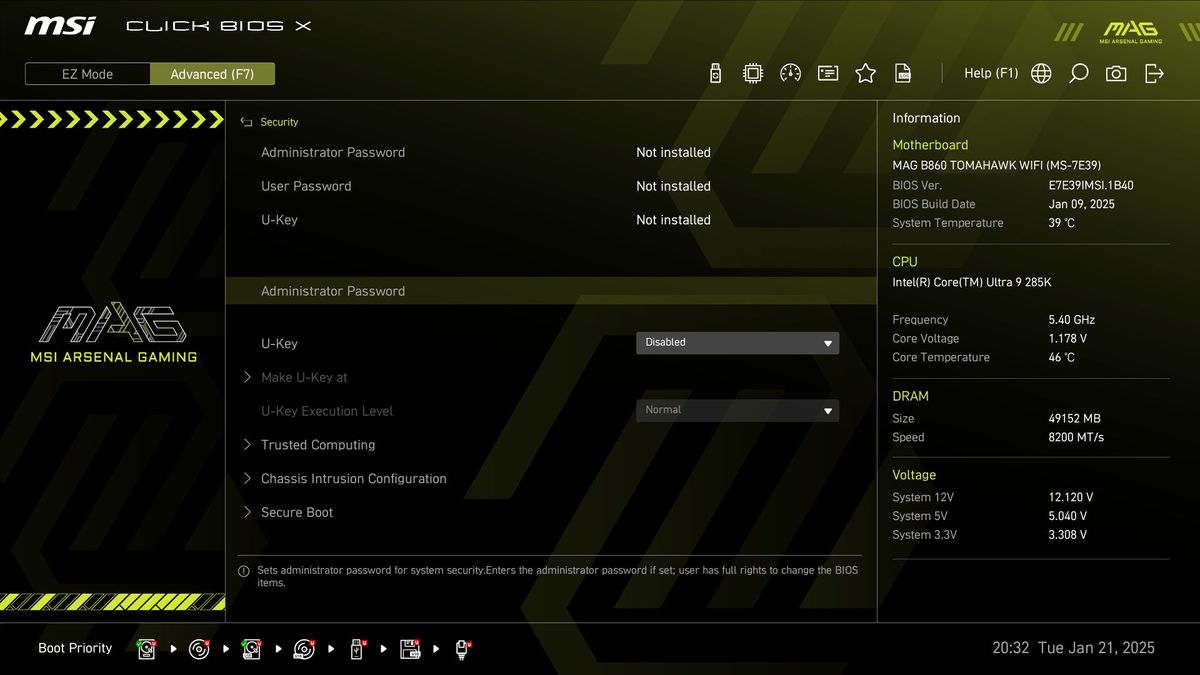 MSI MAG B860 Tomahawk Wifi