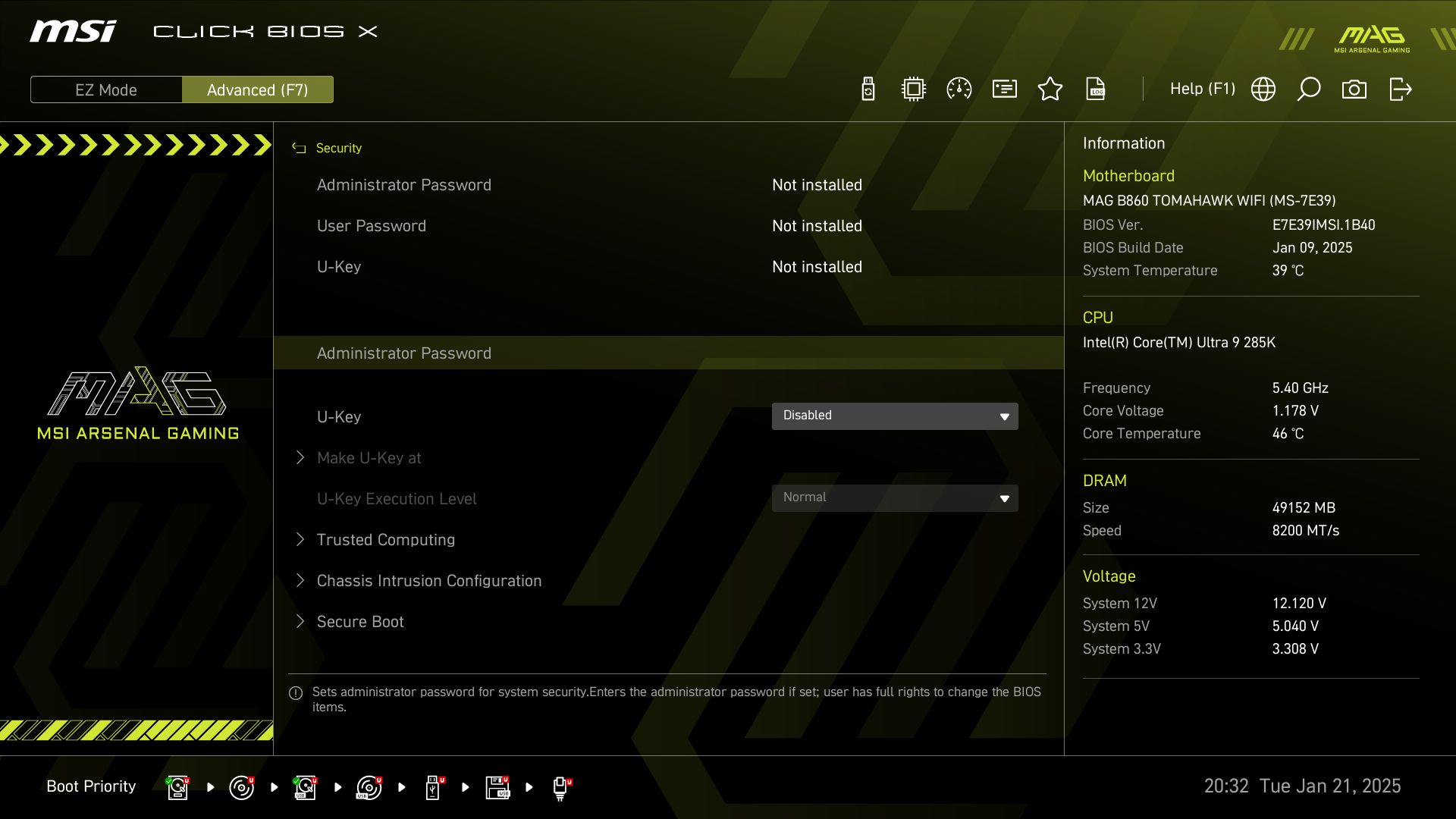 MSI MAG B860 Tomahawk Wifi
