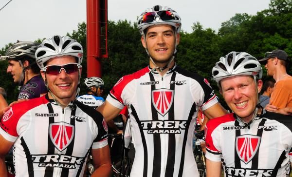 Trek Toronto riders (L to R) Eric Batty, Adam Morka, and Peter Glasford