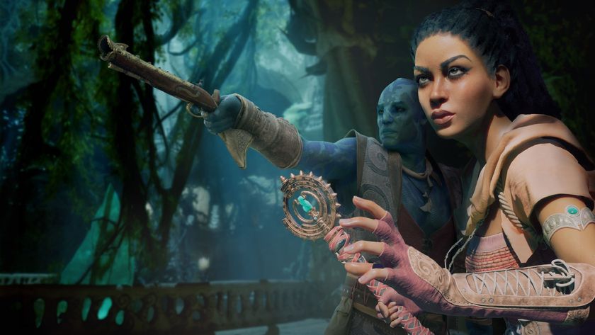 Two Kith ready for battle with a magic staff and a blackpower pistol