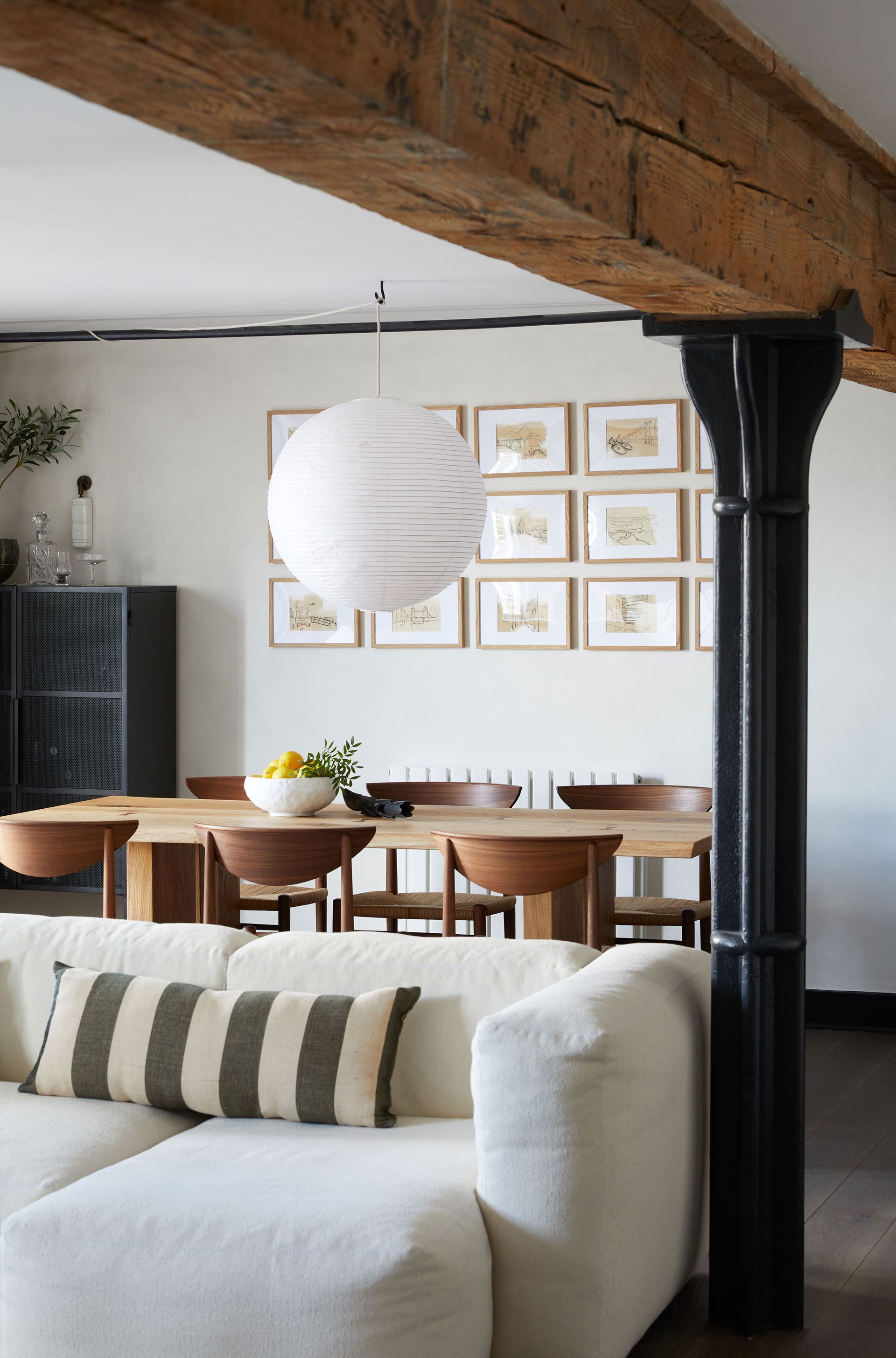 a loft apartment with a scandi style