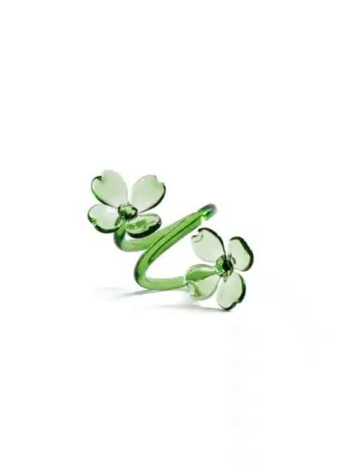 Botanica glass flower napkin rings, set of 4
