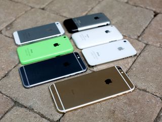 Stack of old iPhones