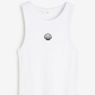 H&M Ribbed Tank Top with shell detail