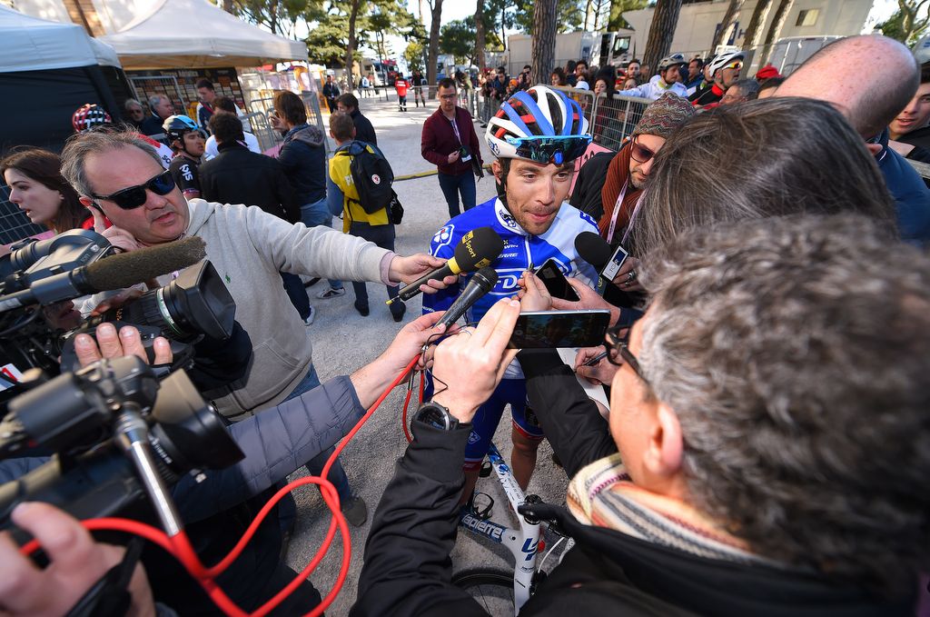 Interview time for Thibaut Pinot (FDJ) after his second place finish