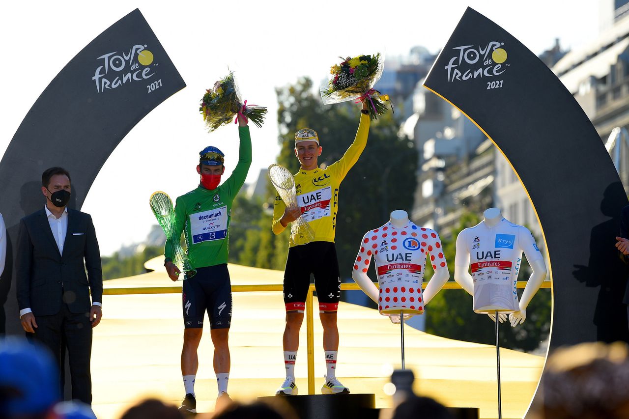 Tour de France 2021 108th Edition 21th stage Chatou Paris Champs Elysees 1084 km 18072021 Tadej Pogacar SLO UAE Team Emirates Mark Cavendish GBR Deceuninck QuickStep photo Dario BelingheriBettiniPhoto2021