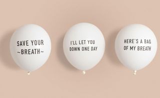 Sydney-based Brown Cardigan created a series of three latex slogan balloons