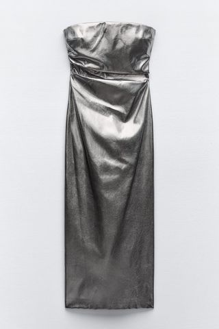 ZARA Metallic Strapless Dress
