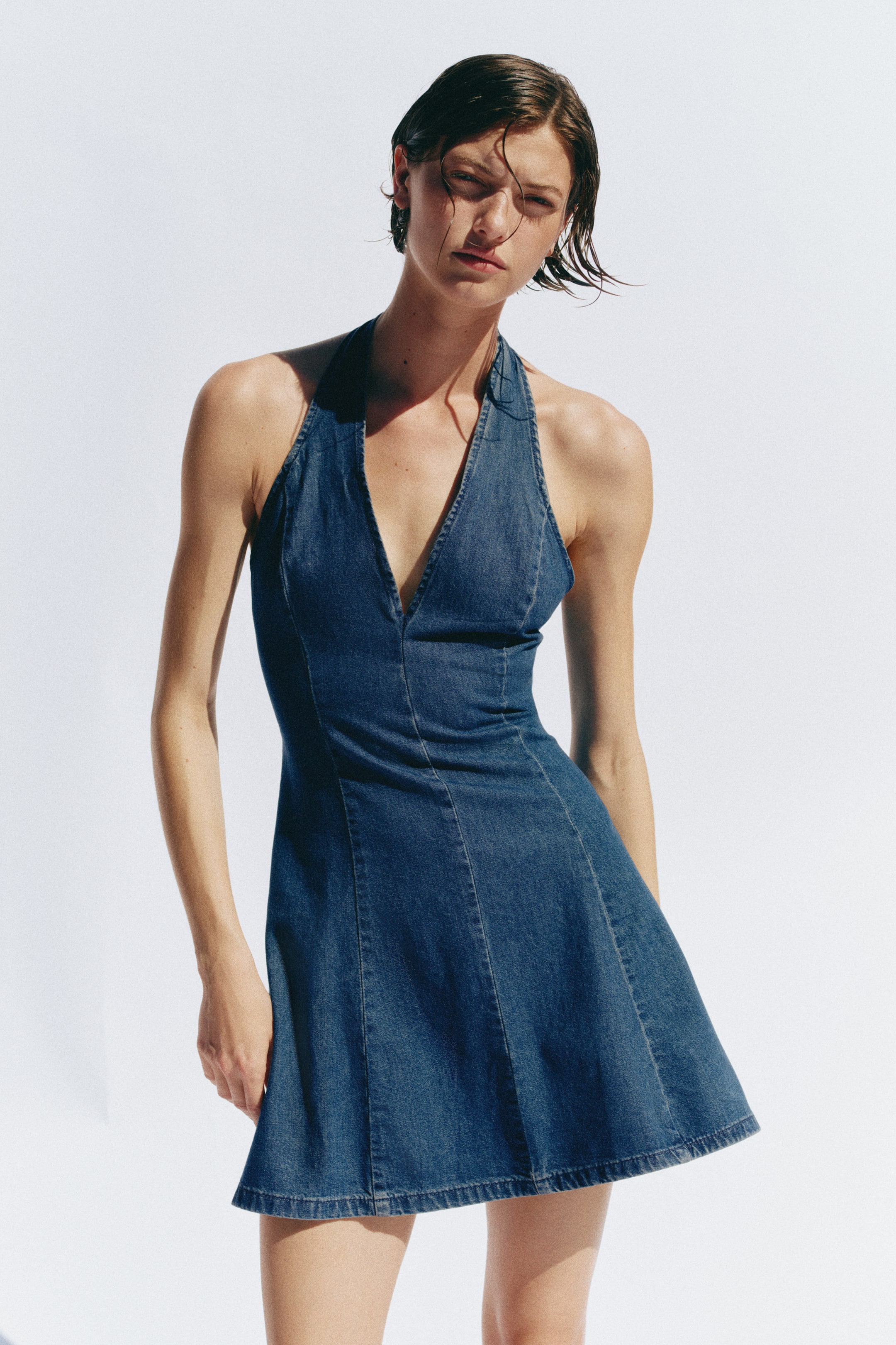 Denim Halterneck Dress