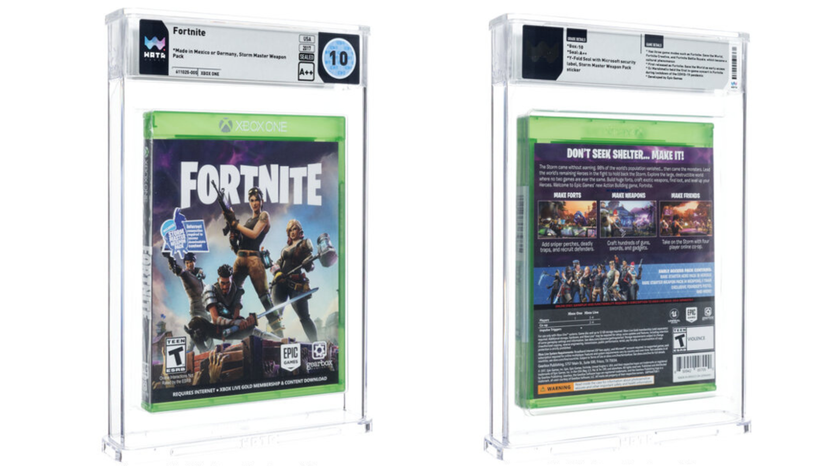 Fortnite sealed disc for Xbox One from 2017, graded 10 A++ by Wata