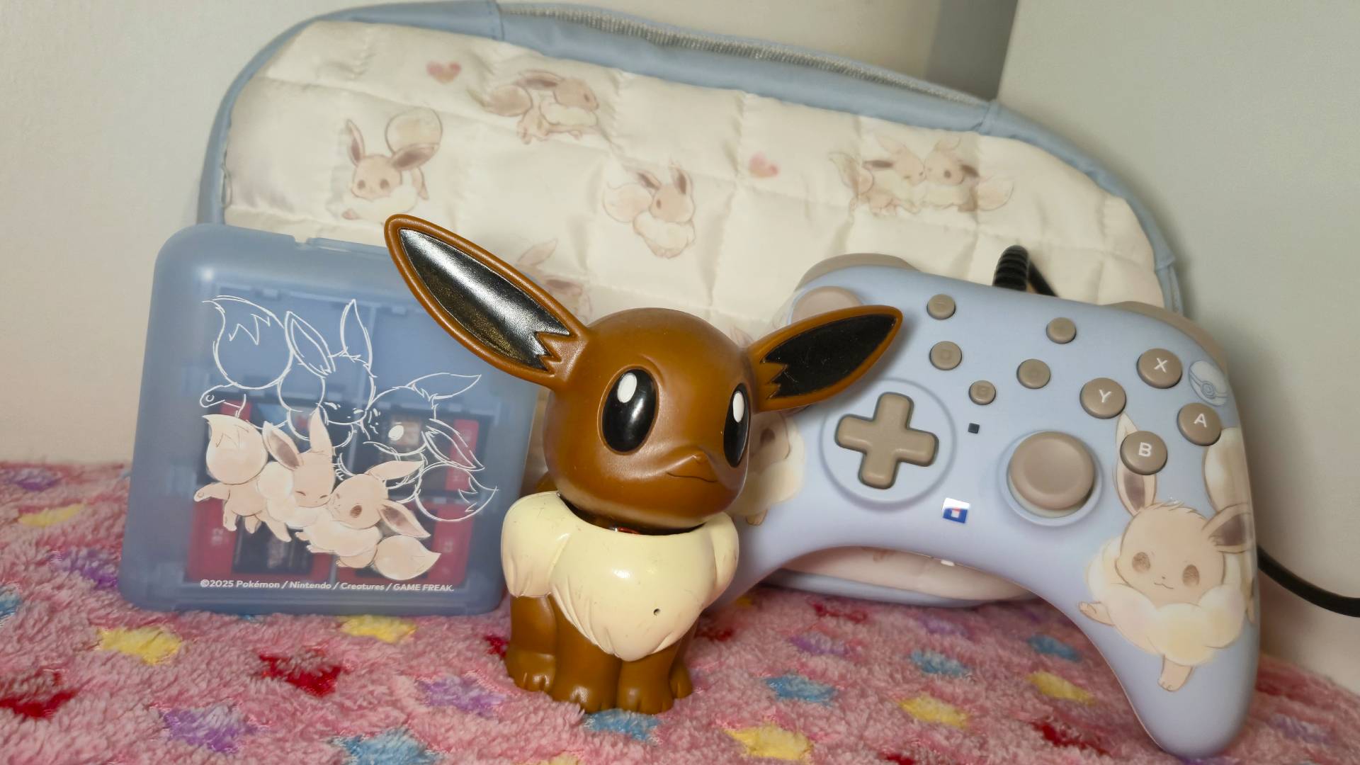 Image of the Hori Eevee Cottage Core Switch 2 accessory set.