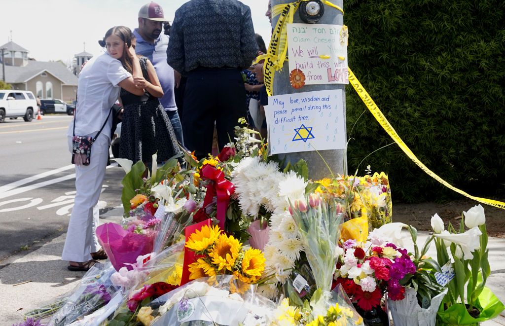 A memorial at Chabad of Poway.