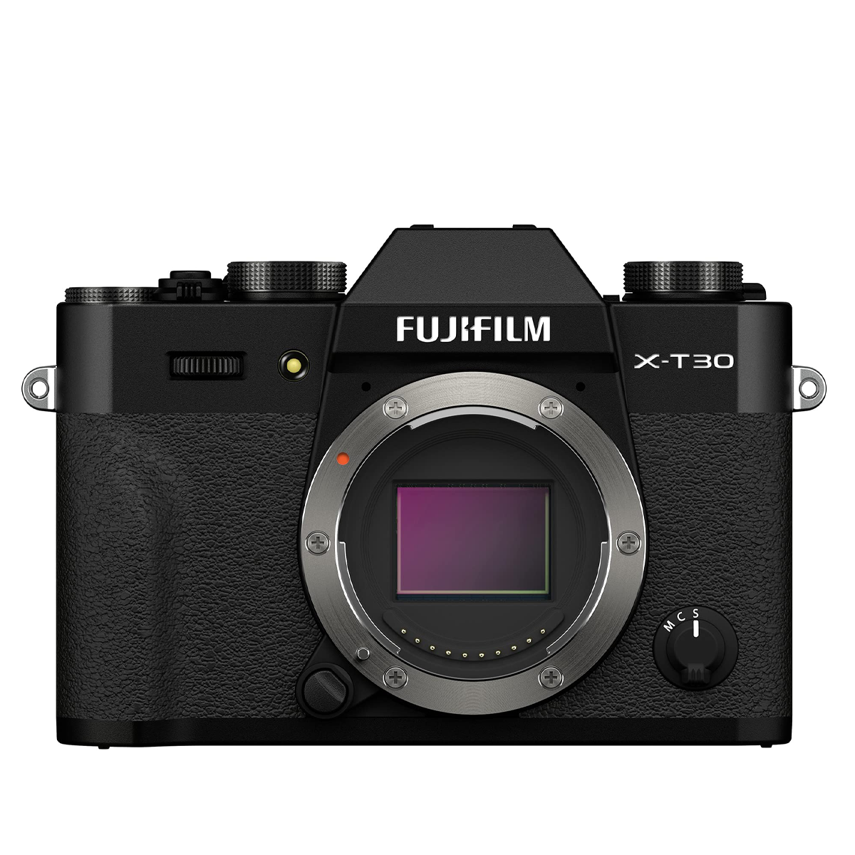 Fujifilm X-T30 II mirrorless camera on a white background