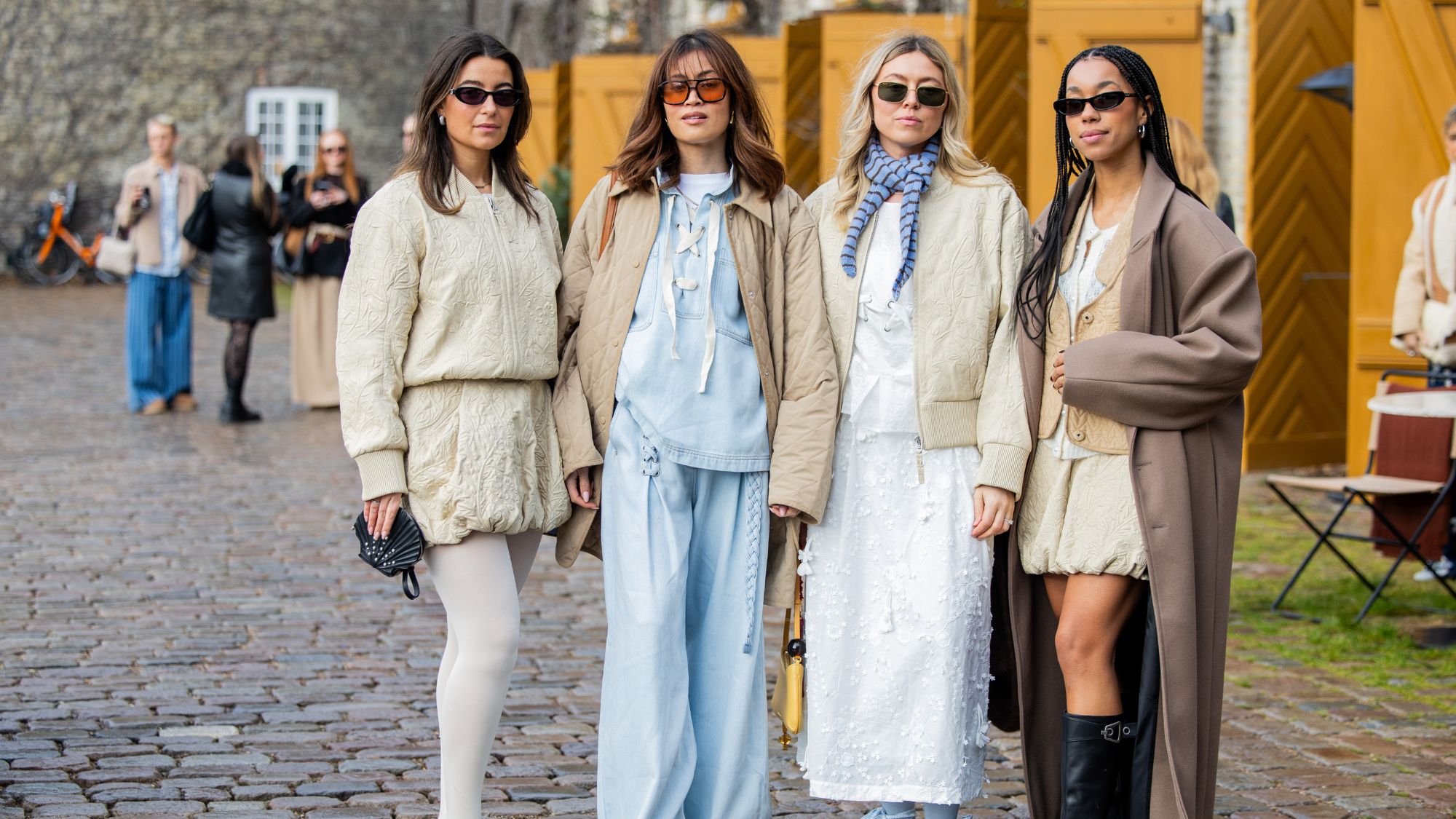 Four women at fashion week