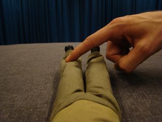 "It is a crazy and funny phenomenon to be a small Barbie doll being touched by a gigantic hand that is bigger than your own body," said Björn van der Hoort (whose finger is pictured).